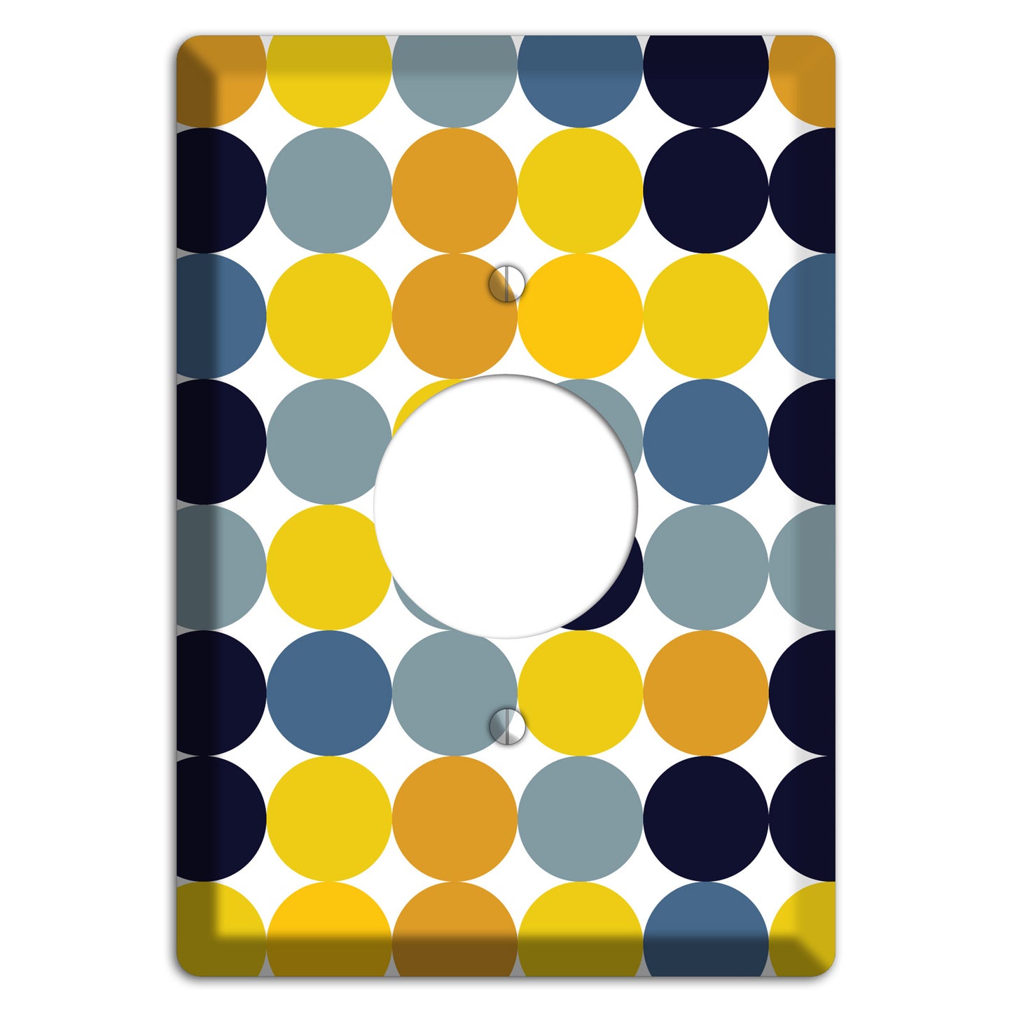 Multi Yellow and Blue Dots Single Receptacle Wallplate