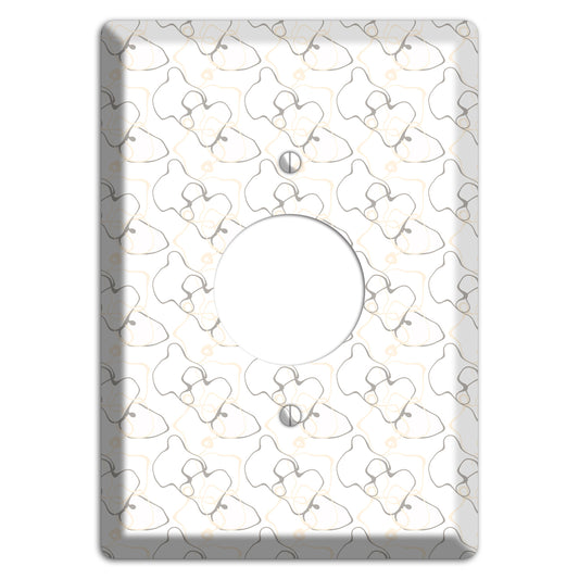 White with Irregular Circles Single Receptacle Wallplate