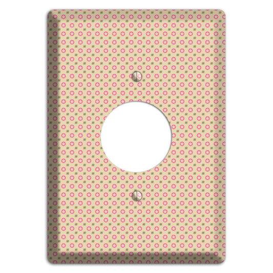 Beige with Pink Stars Single Receptacle Wallplate