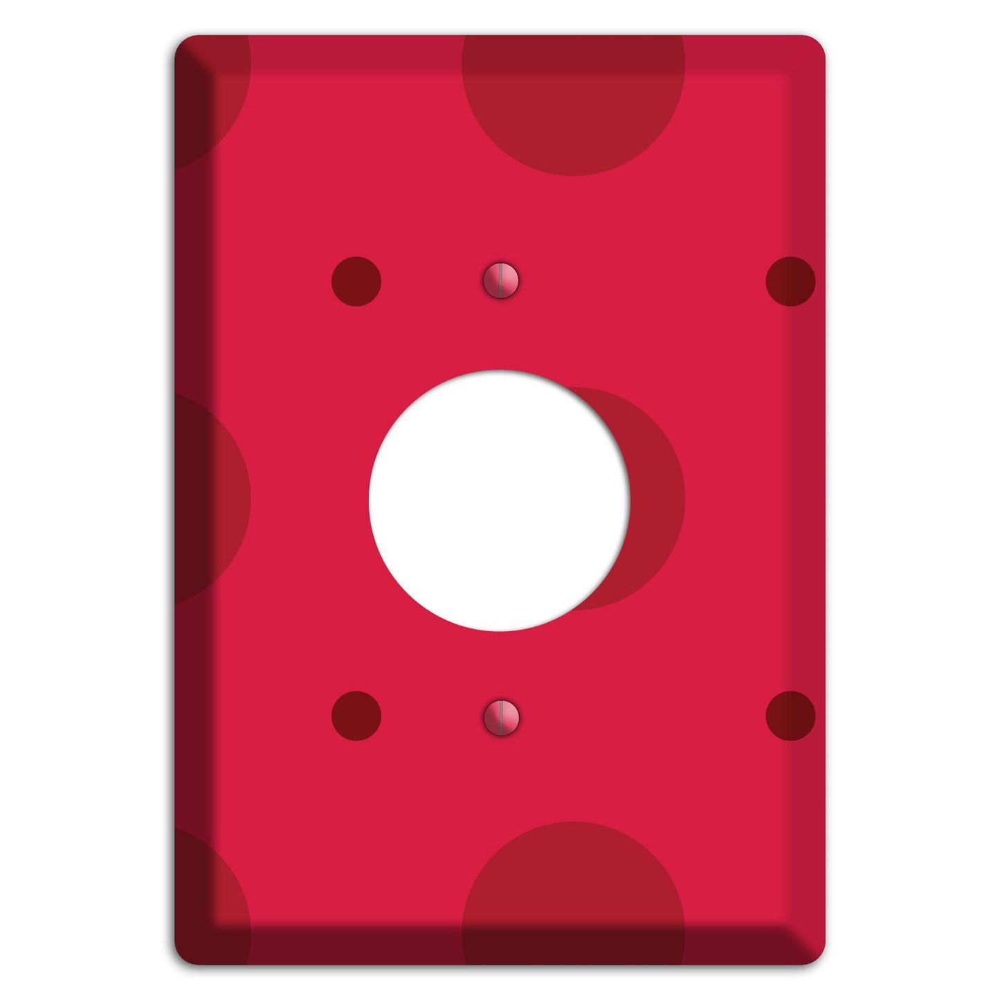 Red with Red Multi Tiled Medium Dots Single Receptacle Wallplate