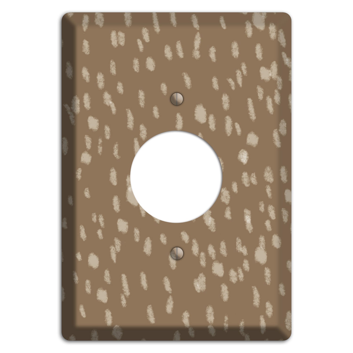Brown and White Speckle Single Receptacle Wallplate