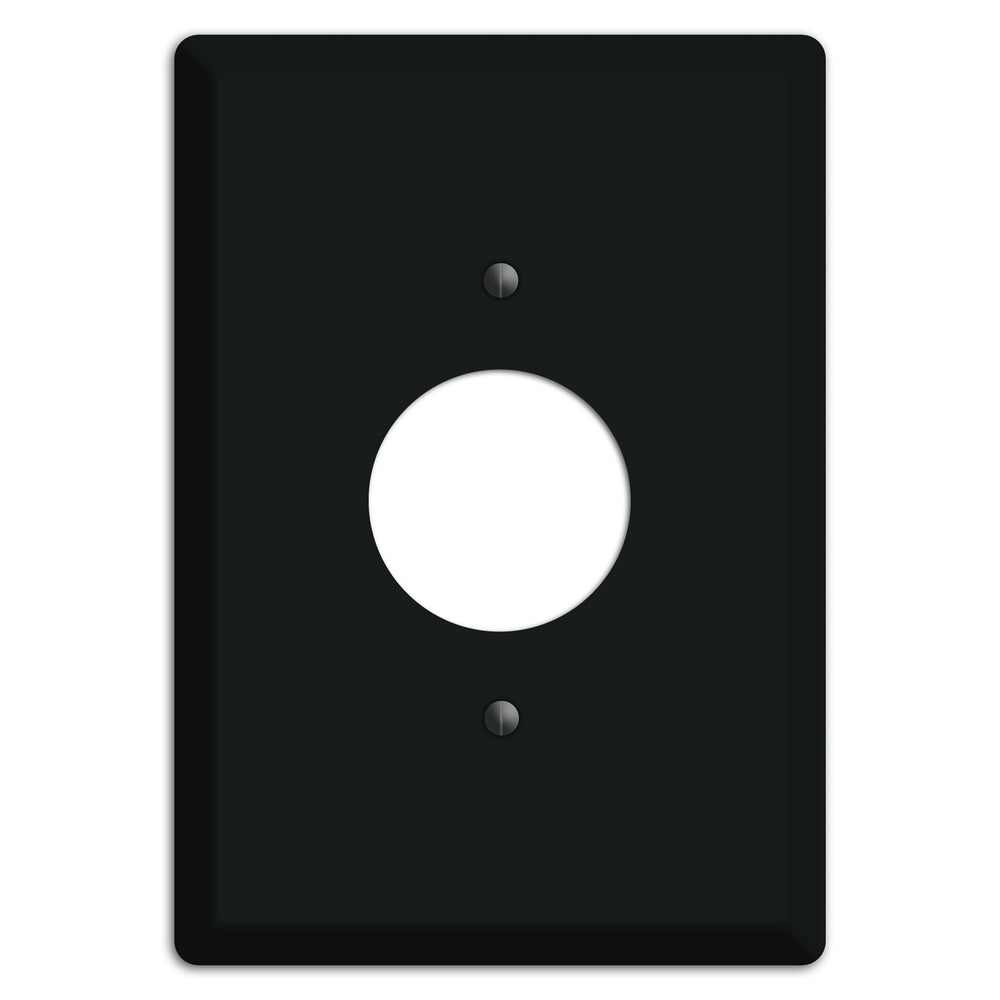 Baxter Matte Black Metal Single Receptacle Wallplate