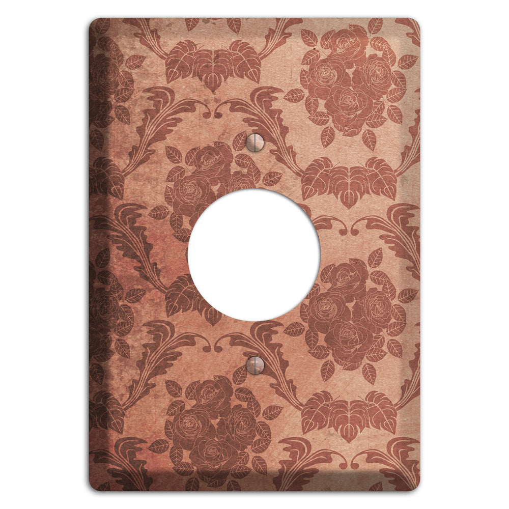 Old Rose Vintage Rose Damask Single Receptacle Wallplate