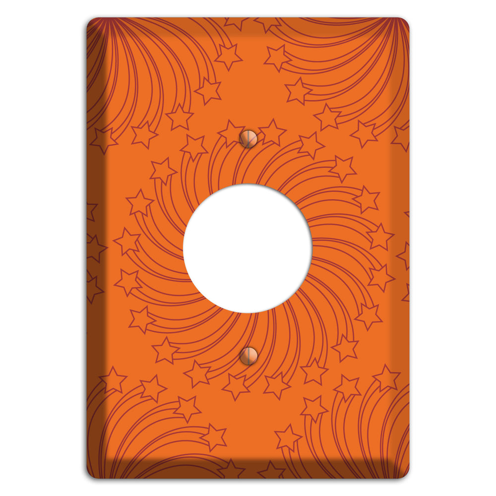Multi Orange Star Swirl Single Receptacle Wallplate