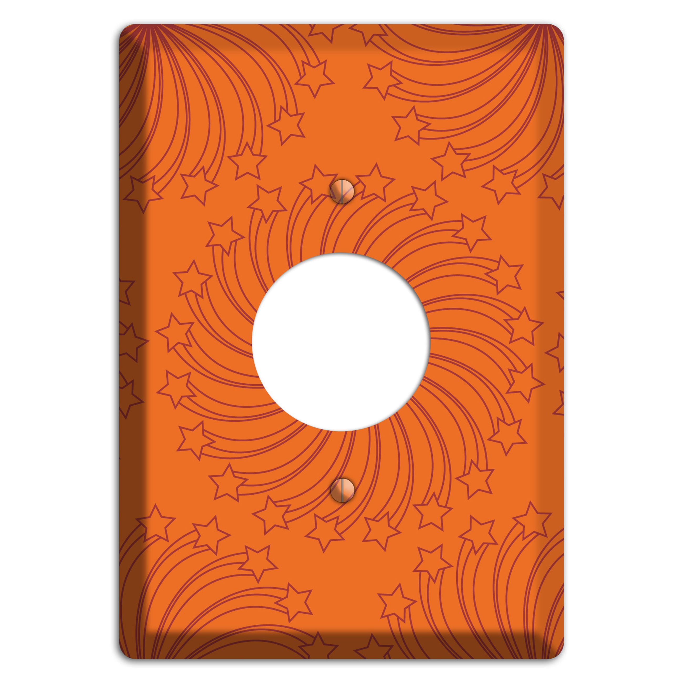Multi Orange Star Swirl Single Receptacle Wallplate