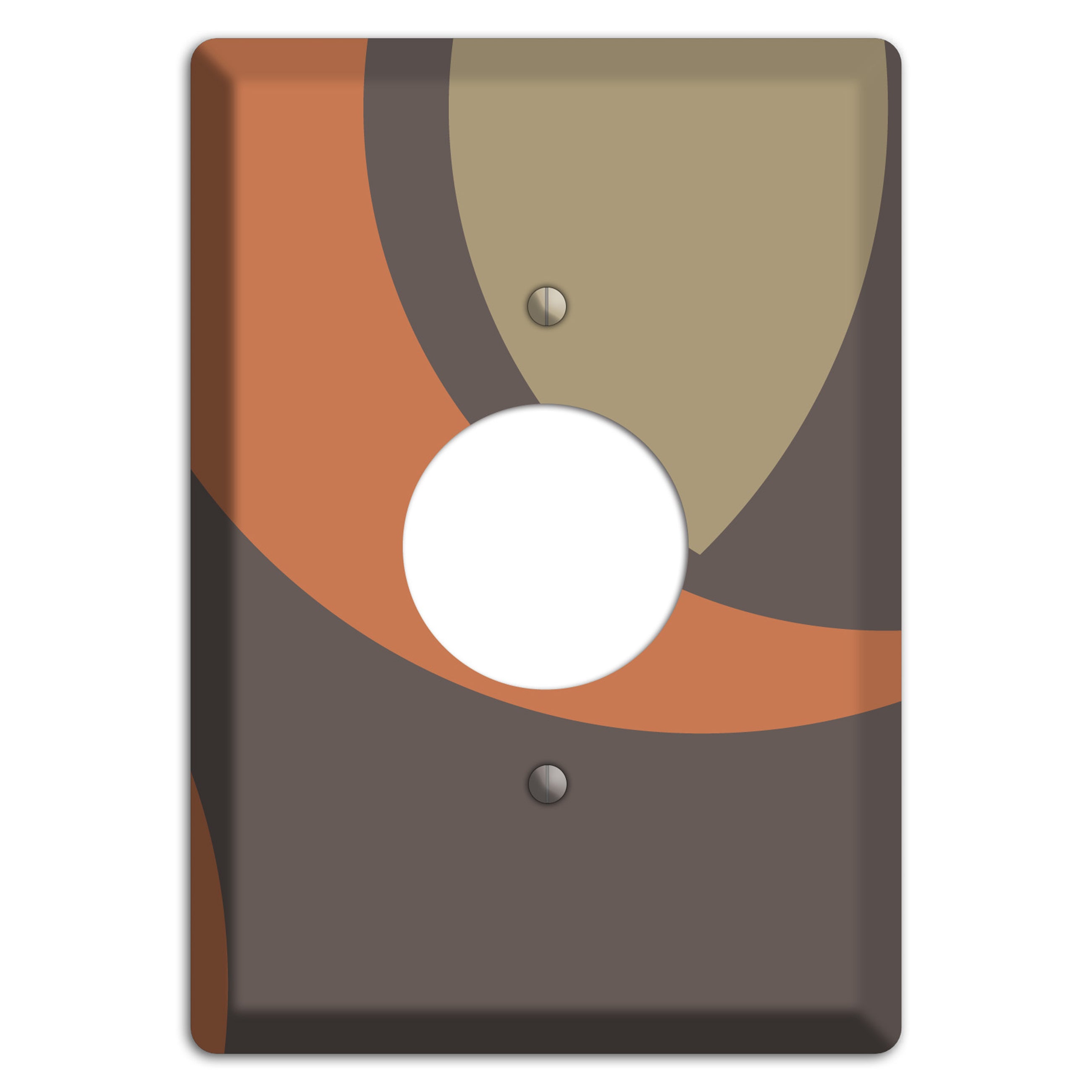 Grey Beige and Orange Abstract Single Receptacle Wallplate
