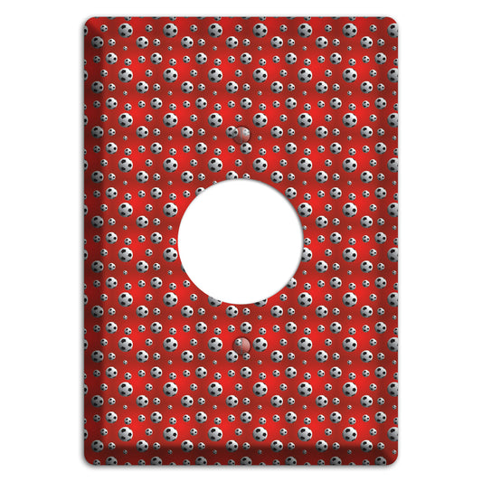 Red with Soccer Balls Single Receptacle Wallplate