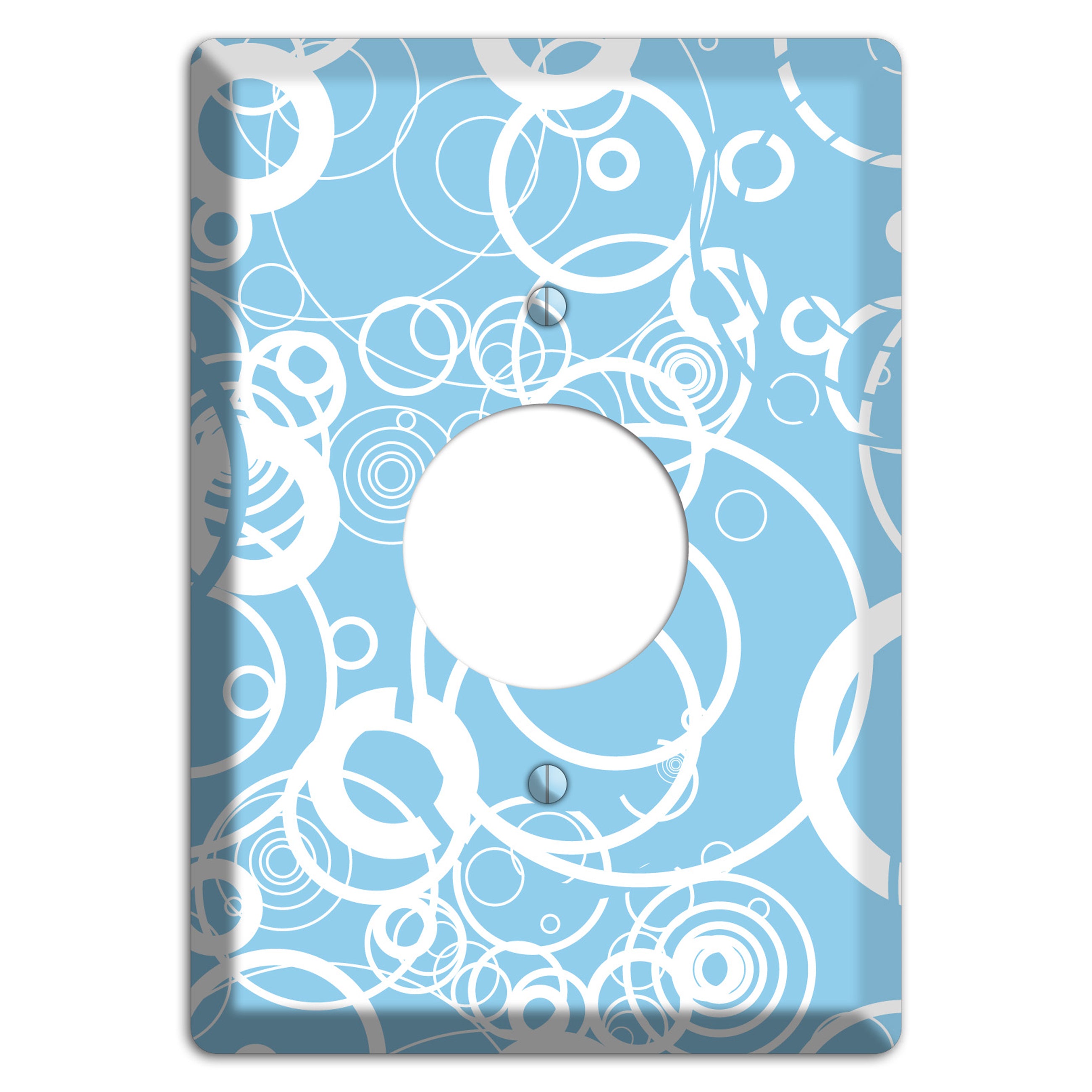 Light Blue Circles Single Receptacle Wallplate