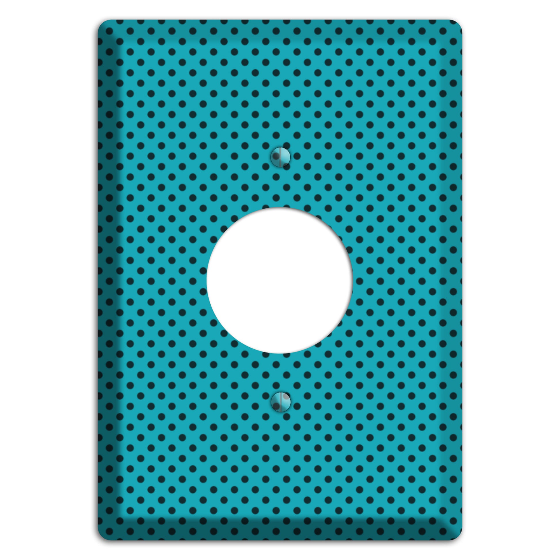Turquoise with Polka Dots Single Receptacle Wallplate