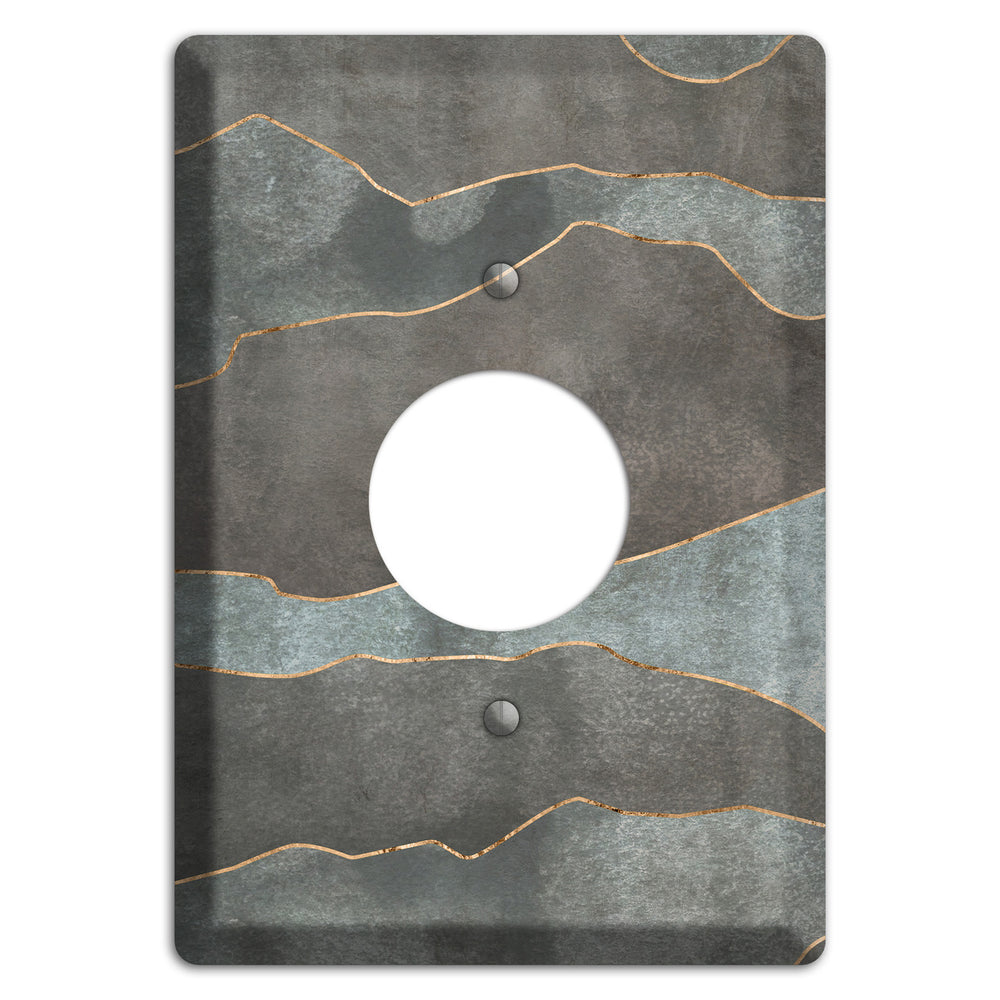 Dusty Blue Mountain Range Single Receptacle Wallplate