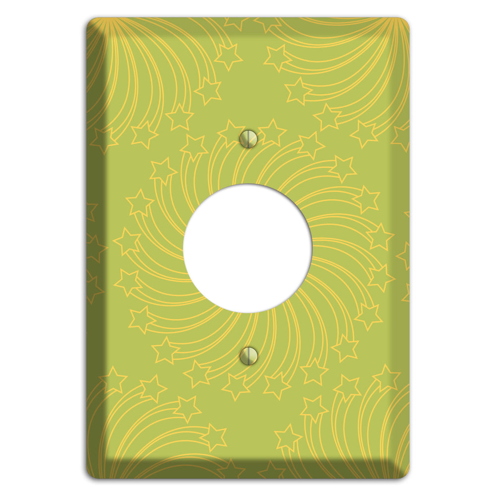 Multi Lime Star Swirl Single Receptacle Wallplate
