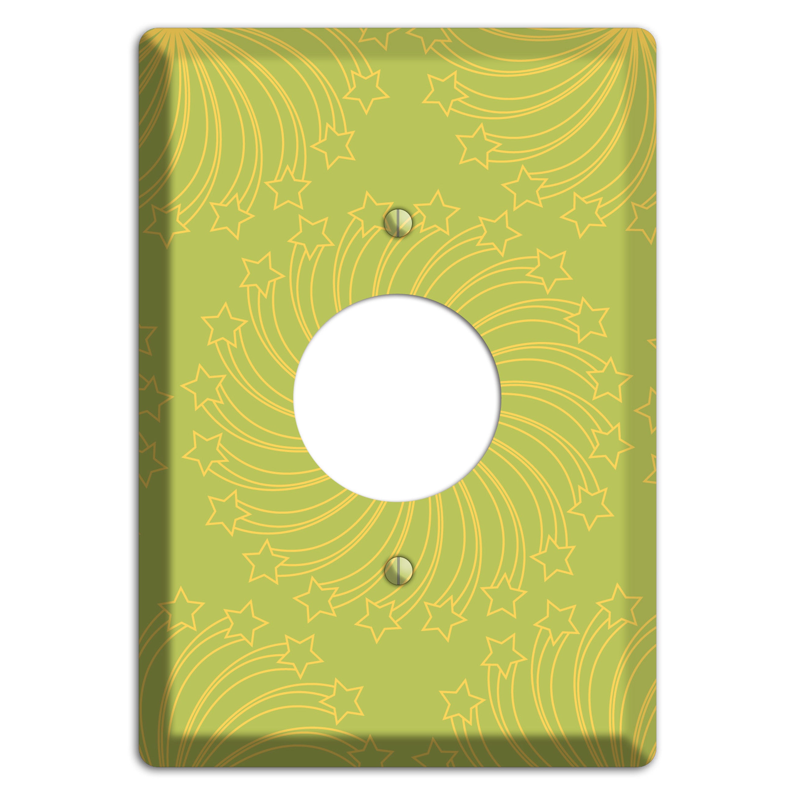 Multi Lime Star Swirl Single Receptacle Wallplate