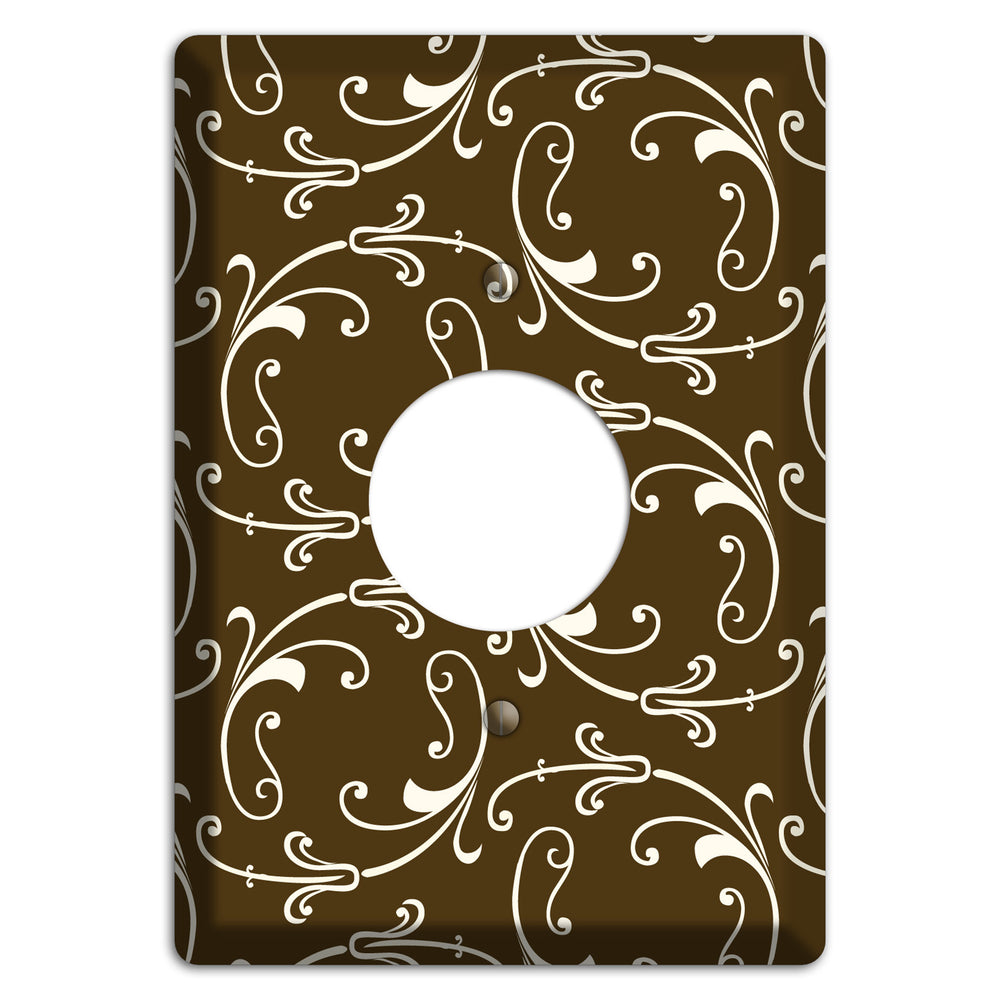 Brown Victorian Sprig Single Receptacle Wallplate