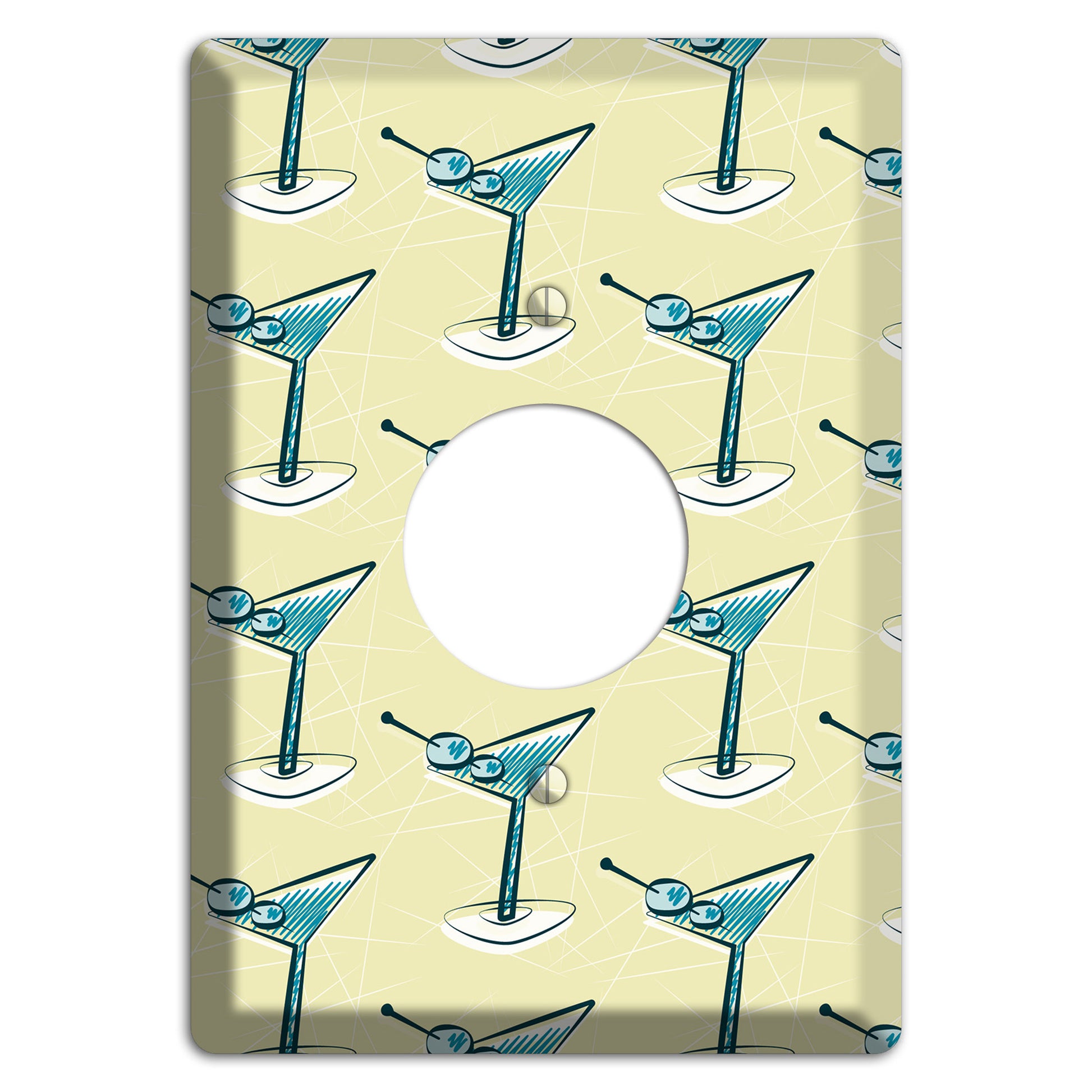 Yellow Martini Single Receptacle Wallplate