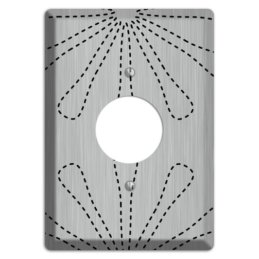 Retro Stipple Floral  Stainless Single Receptacle Wallplate