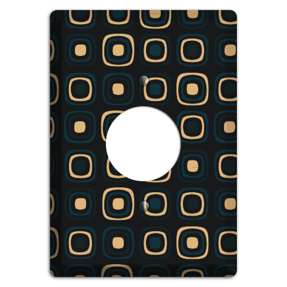 Black and Yellow Rounded Squares Single Receptacle Wallplate