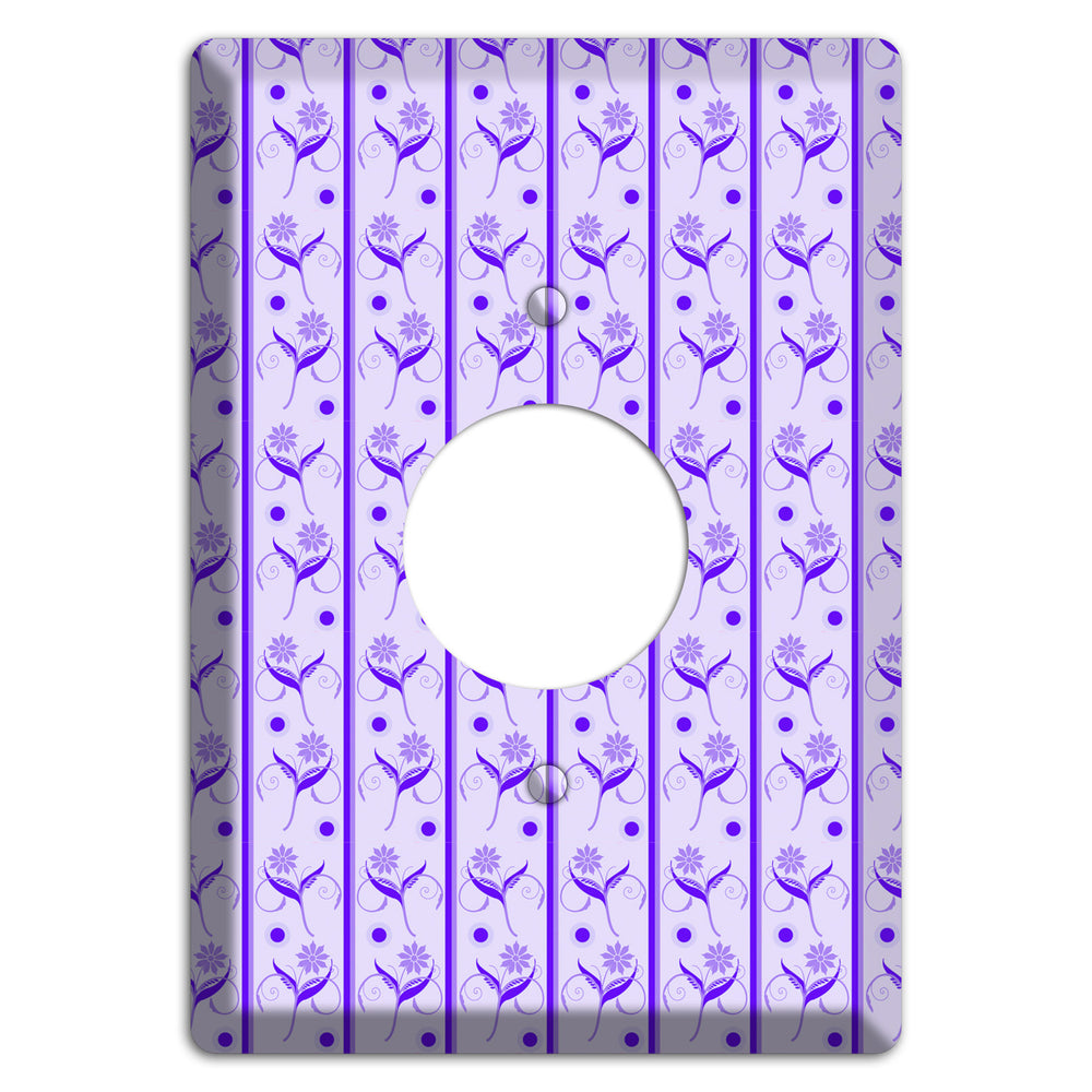 Purple Floral Pattern Single Receptacle Wallplate