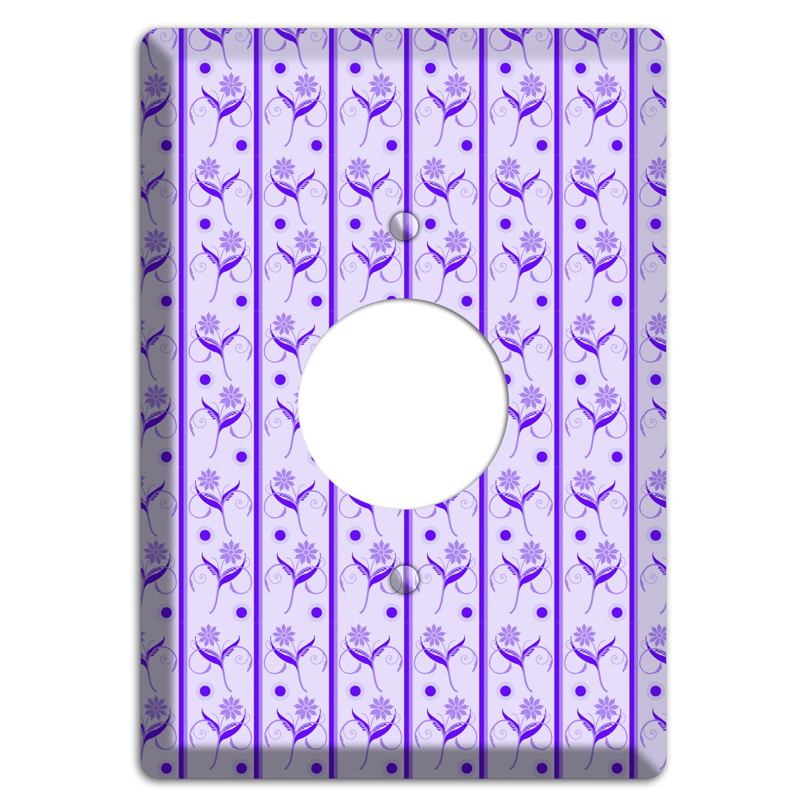 Purple Floral Pattern Single Receptacle Wallplate