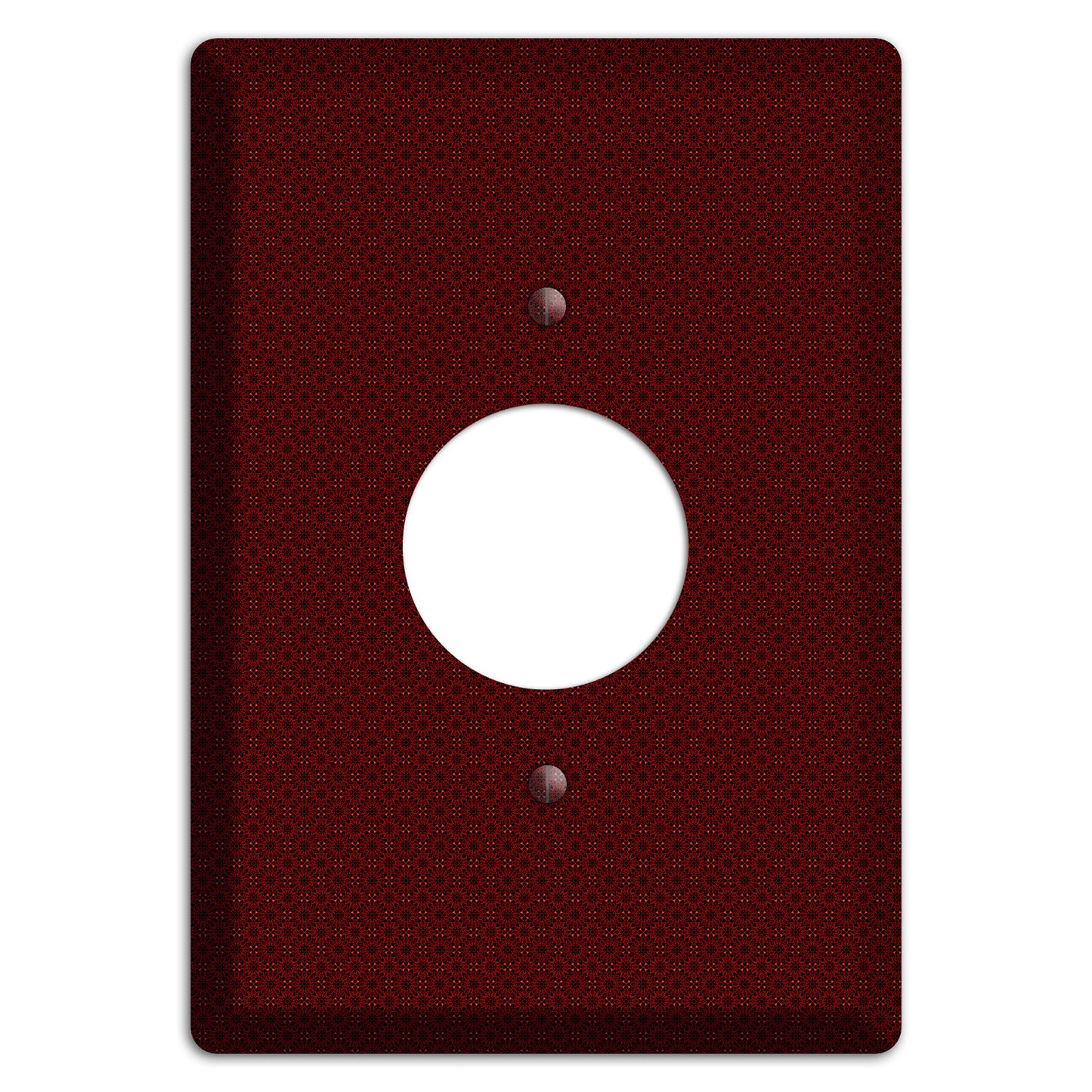 Maroon Tiny Checkered Foulard Single Receptacle Wallplate