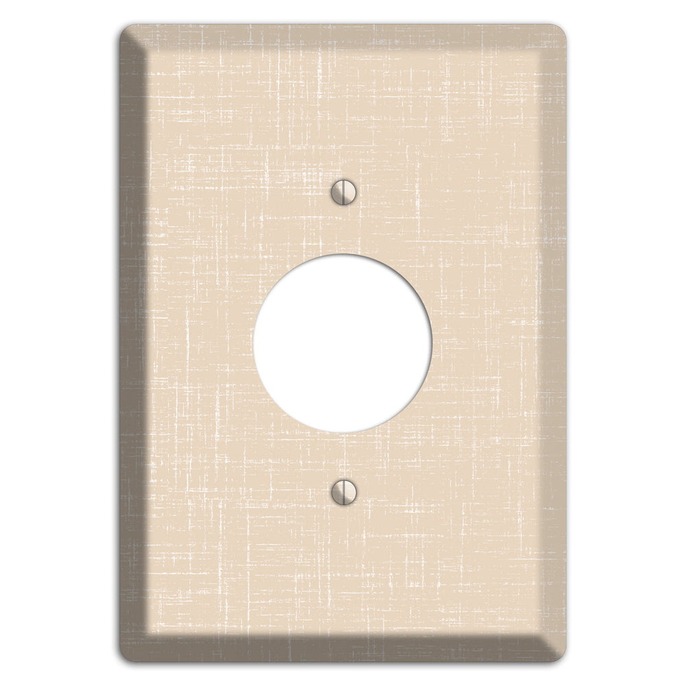 Double Spanish White Neutral Texture Single Receptacle Wallplate