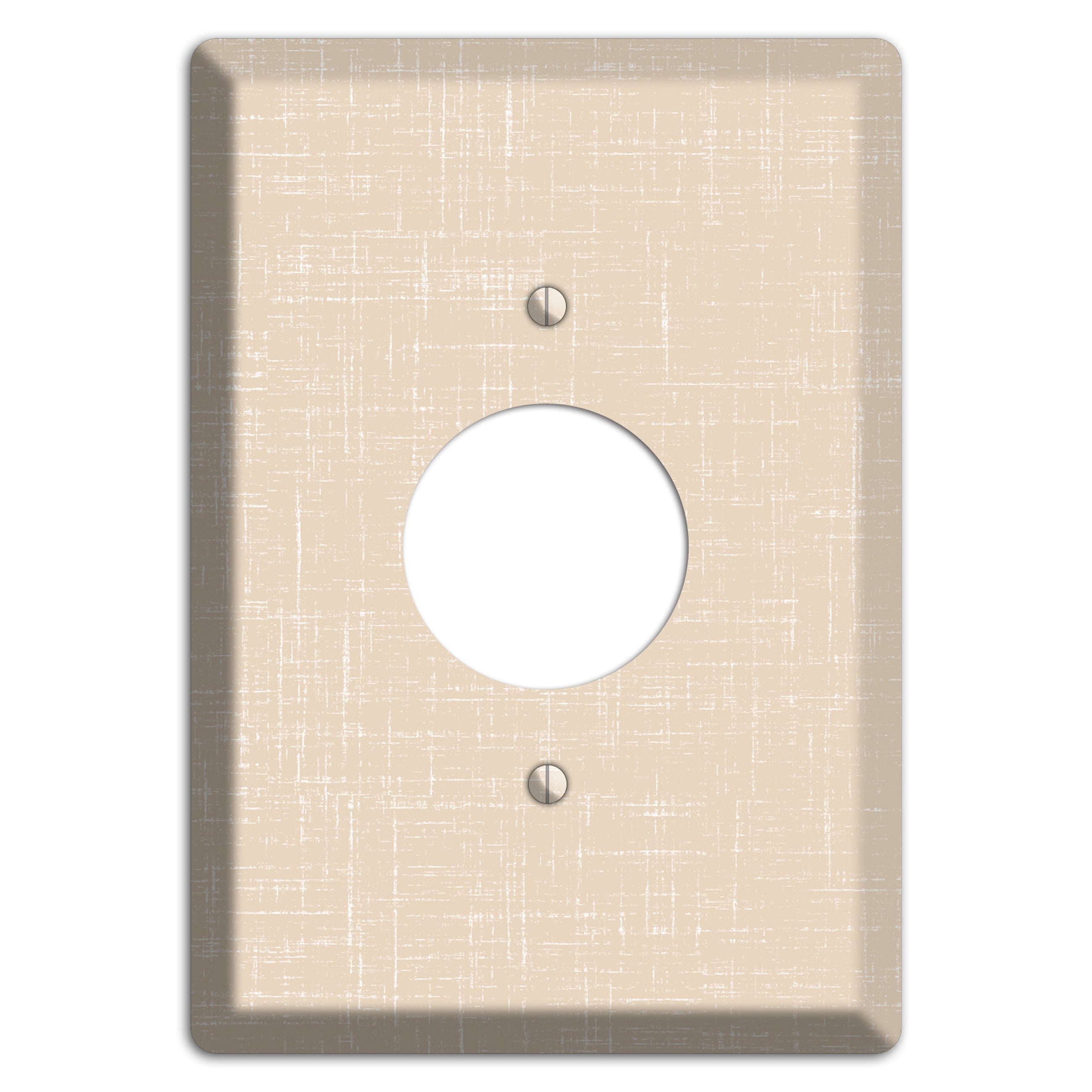 Double Spanish White Neutral Texture Single Receptacle Wallplate