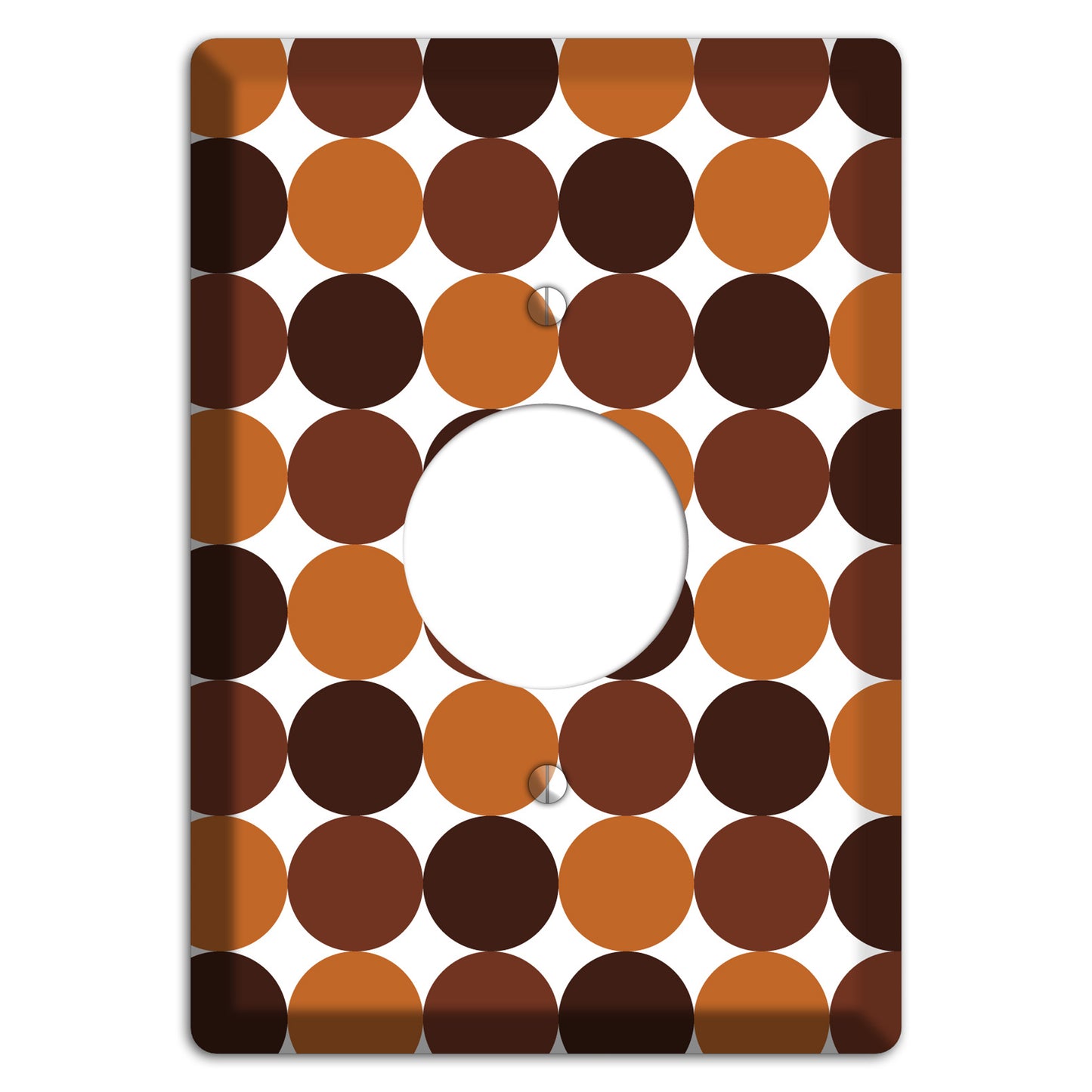 Multi Brown Tiled Dots Single Receptacle Wallplate