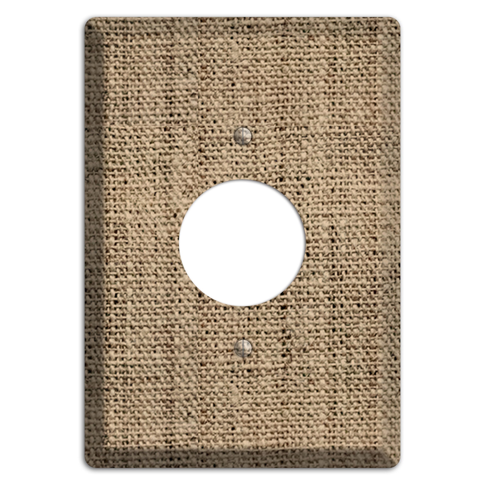 Donkey Brown Burlap Single Receptacle Wallplate