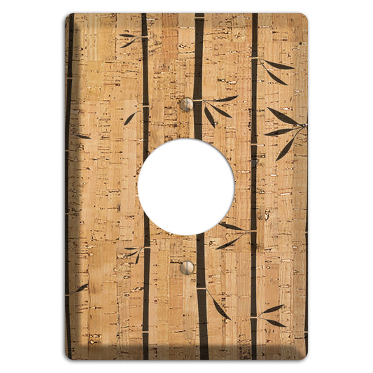 Bamboo Cork Single Receptacle Wallplate