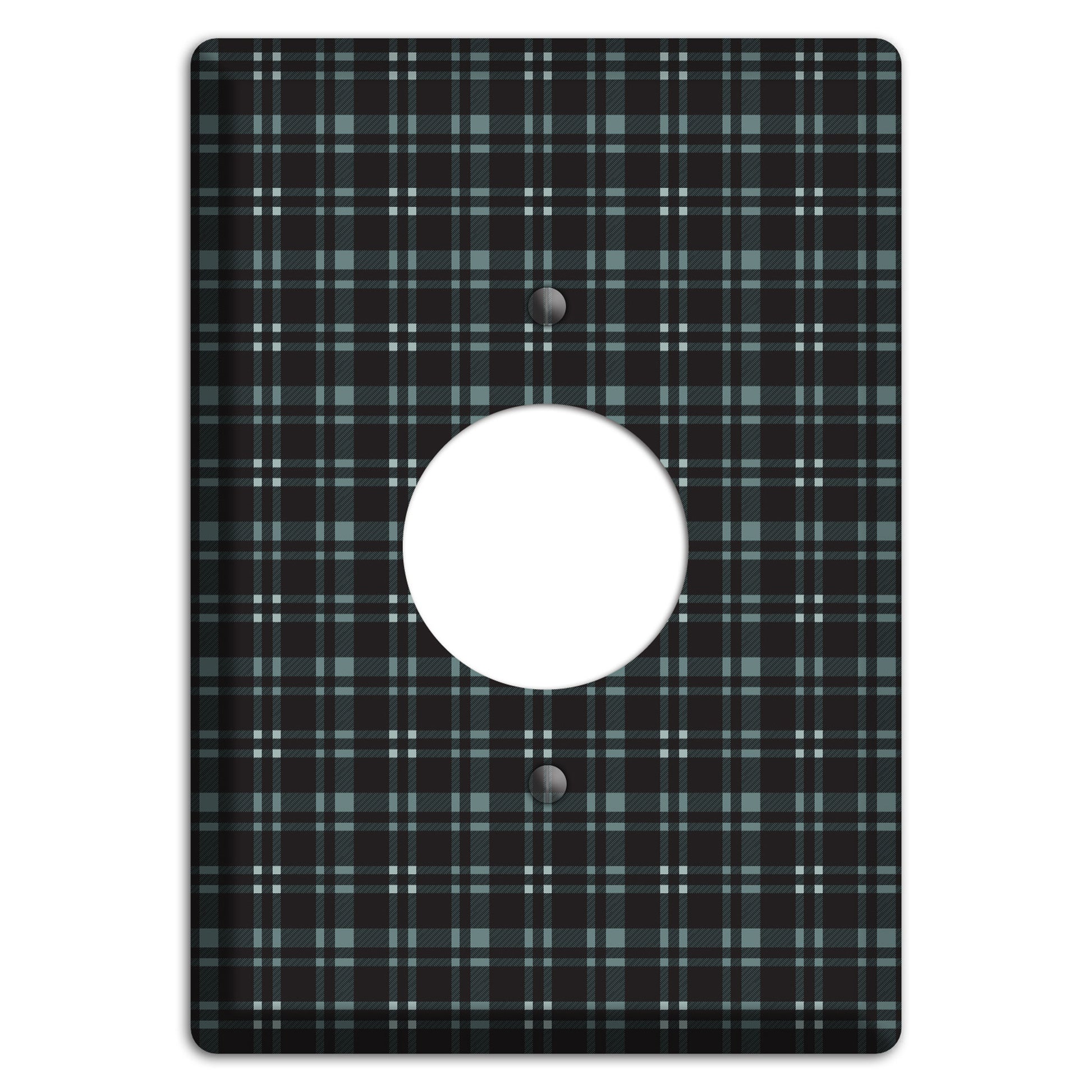 Black Plaid Single Receptacle Wallplate