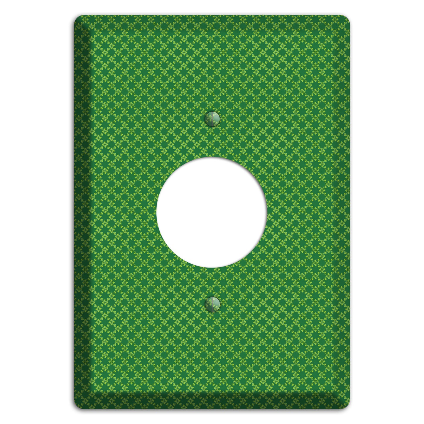 Multi Green Tiny Checked Foulard Single Receptacle Wallplate