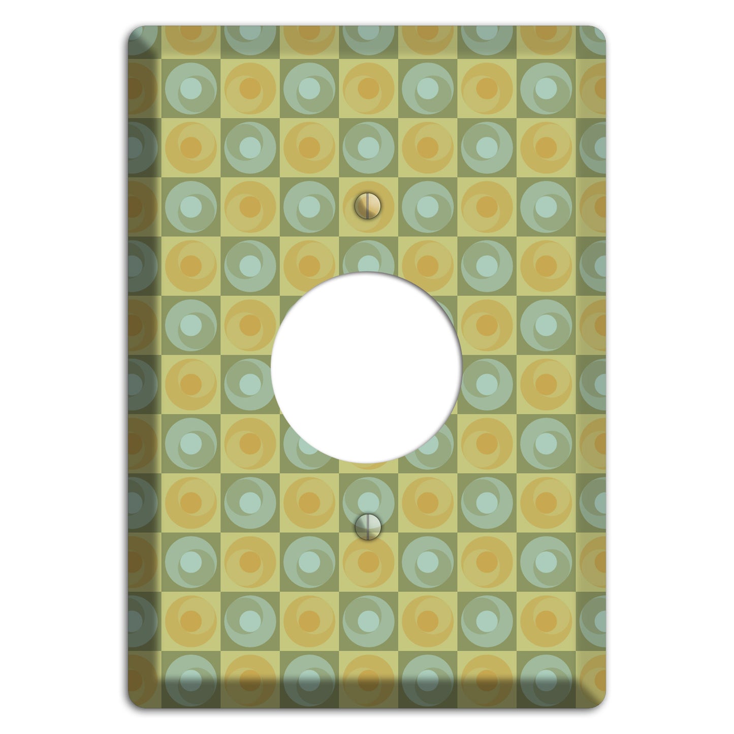 Green and Yellow Squares Single Receptacle Wallplate
