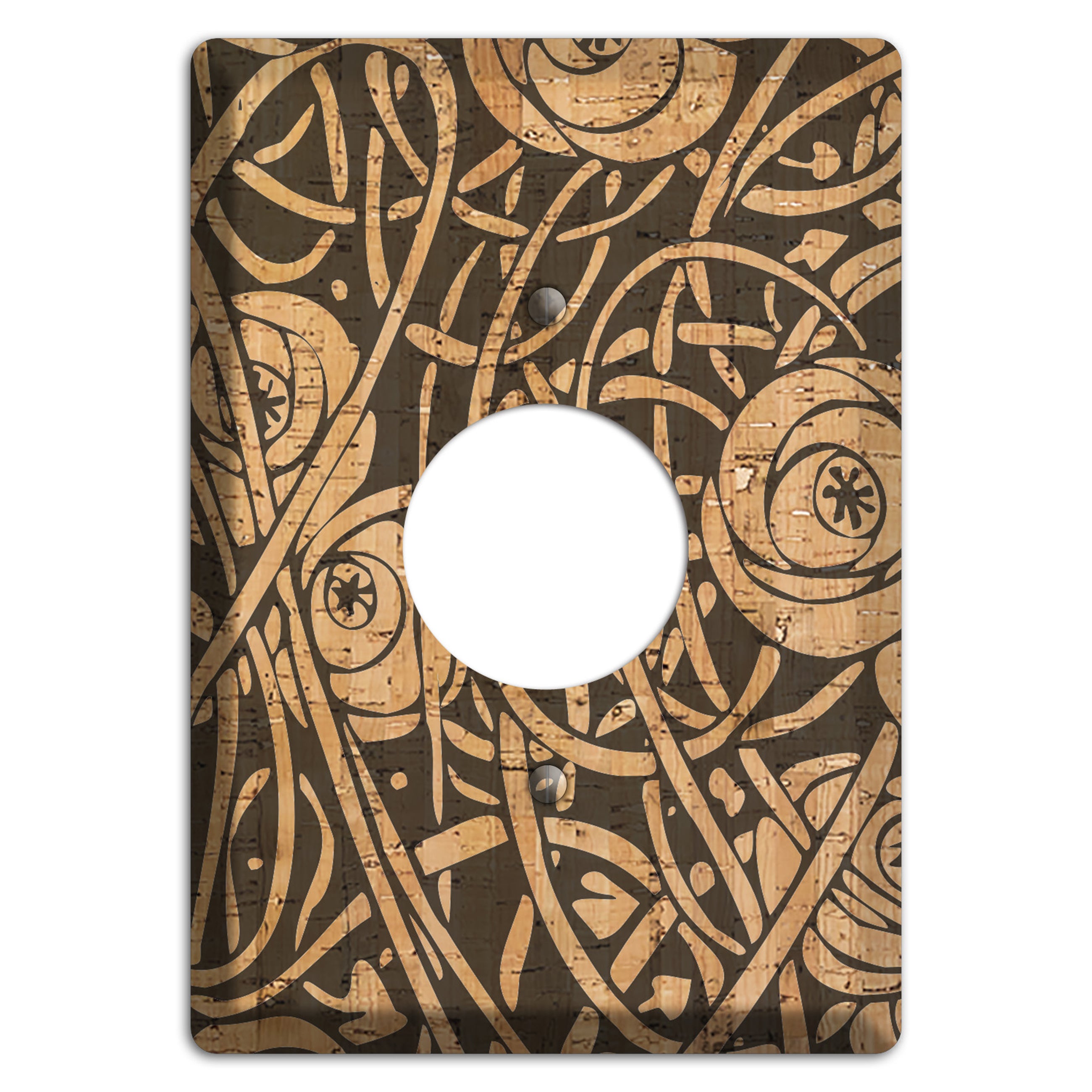 Deco Floral Cork Single Receptacle Wallplate