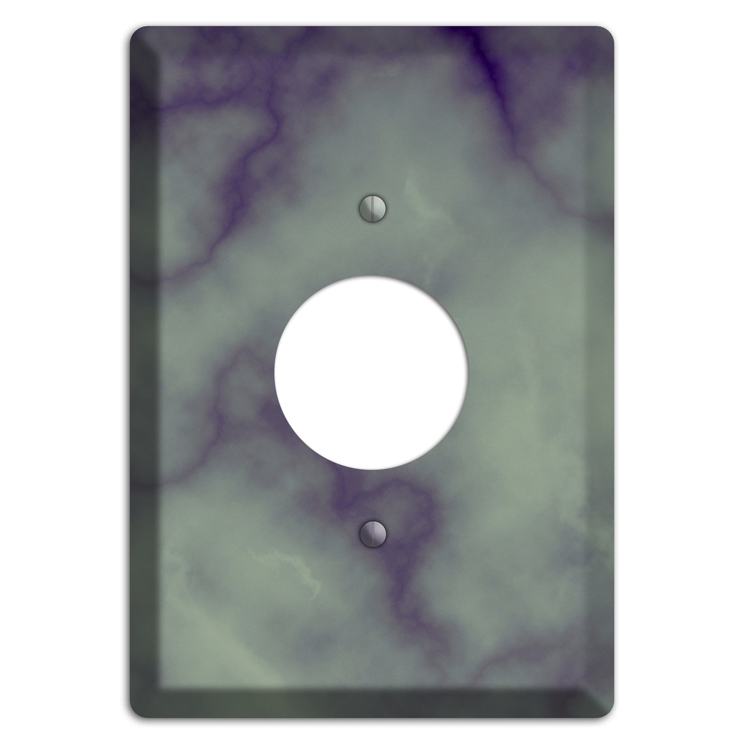 Mid Gray Marble Single Receptacle Wallplate
