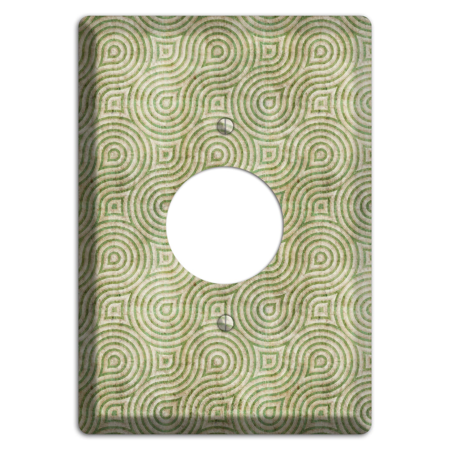 Light Green Swirl Single Receptacle Wallplate