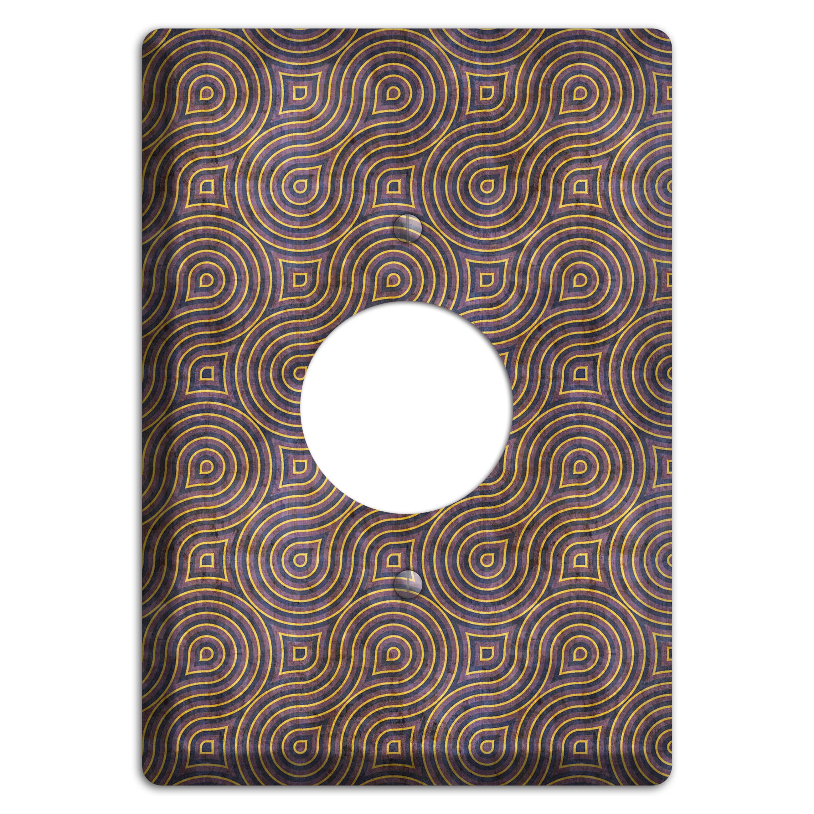 Purple Swirl Single Receptacle Wallplate