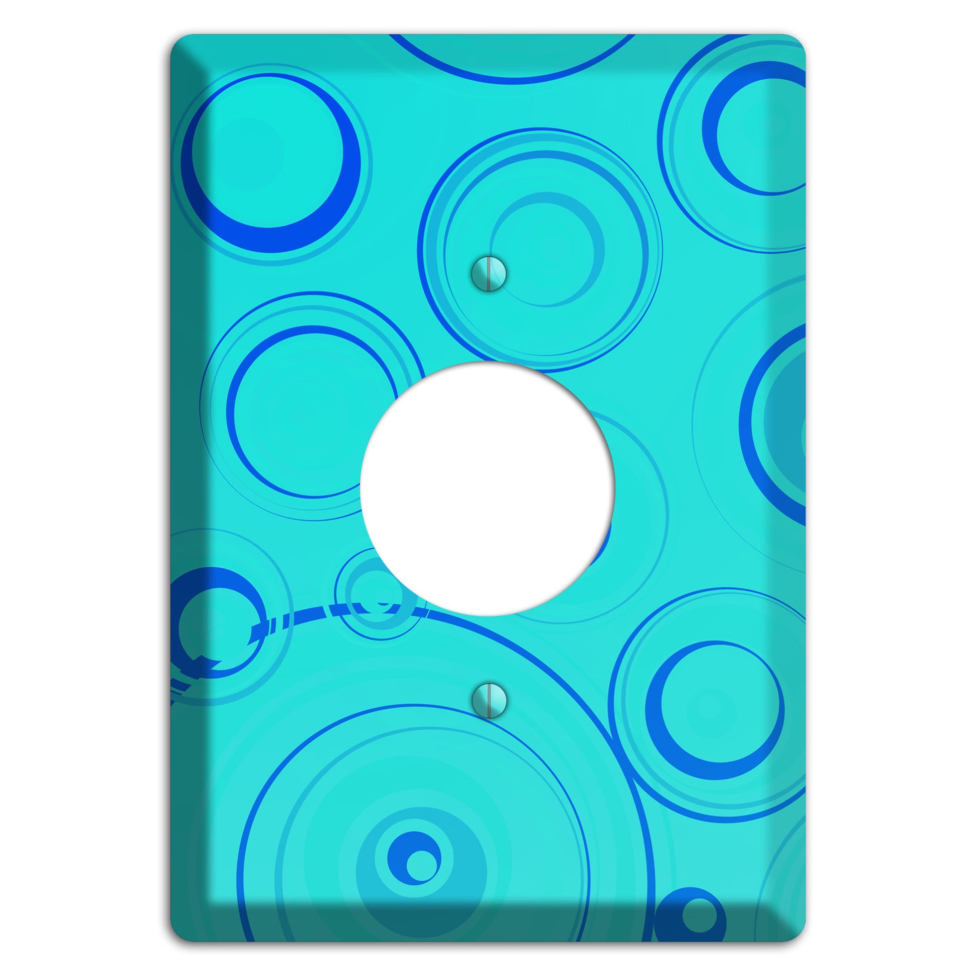 Turquoise Circles Single Receptacle Wallplate