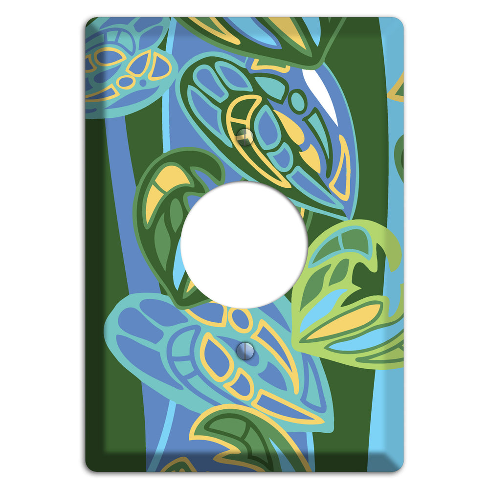Pacific Blue and Green Single Receptacle Wallplate