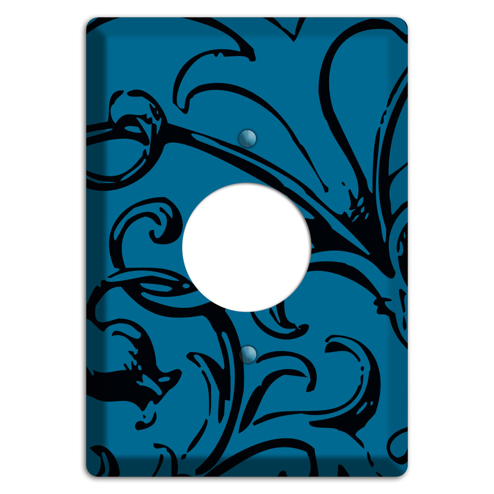 Victorian Blue Single Receptacle Wallplate