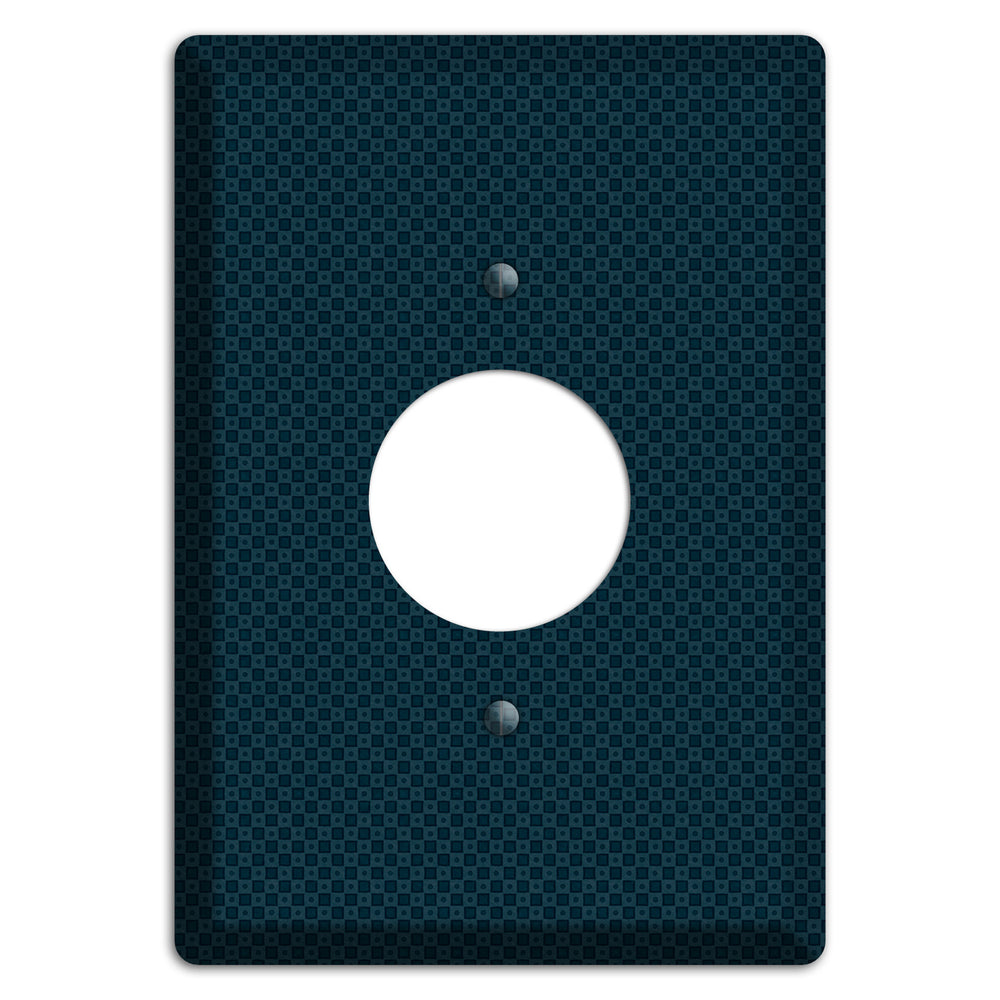 Navy Dots and Check Single Receptacle Wallplate