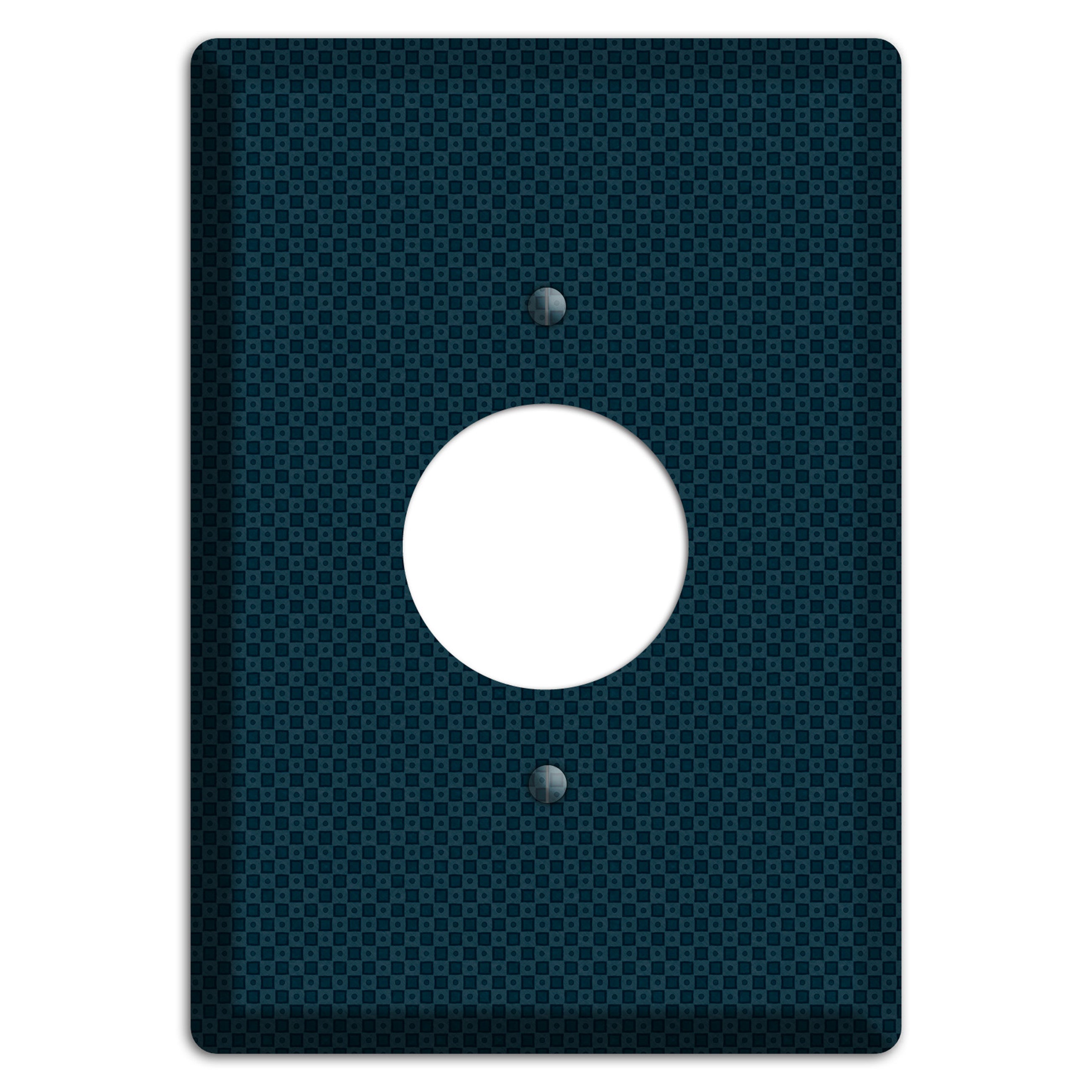 Navy Dots and Check Single Receptacle Wallplate