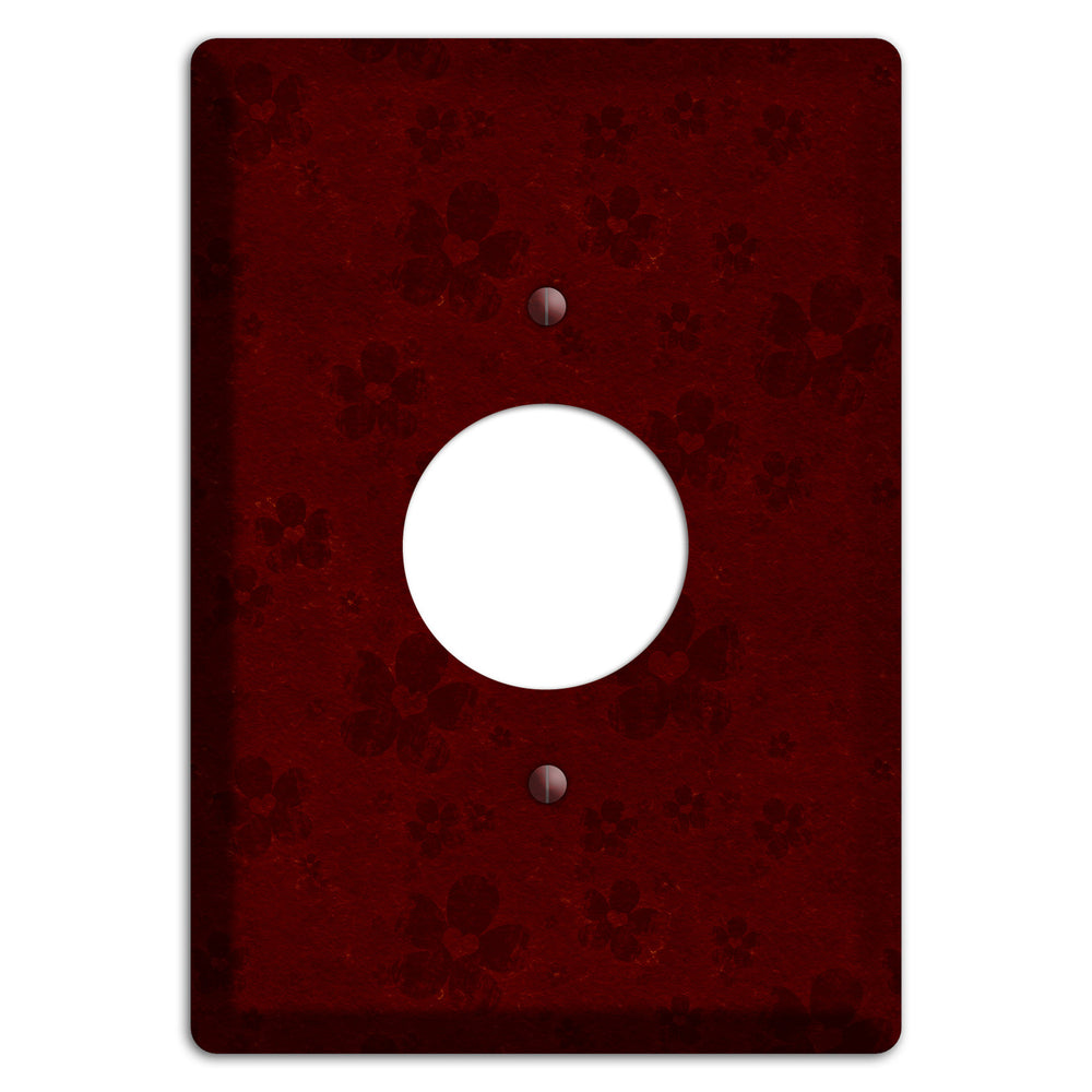 Maroon Grunge Suzani 2 Single Receptacle Wallplate