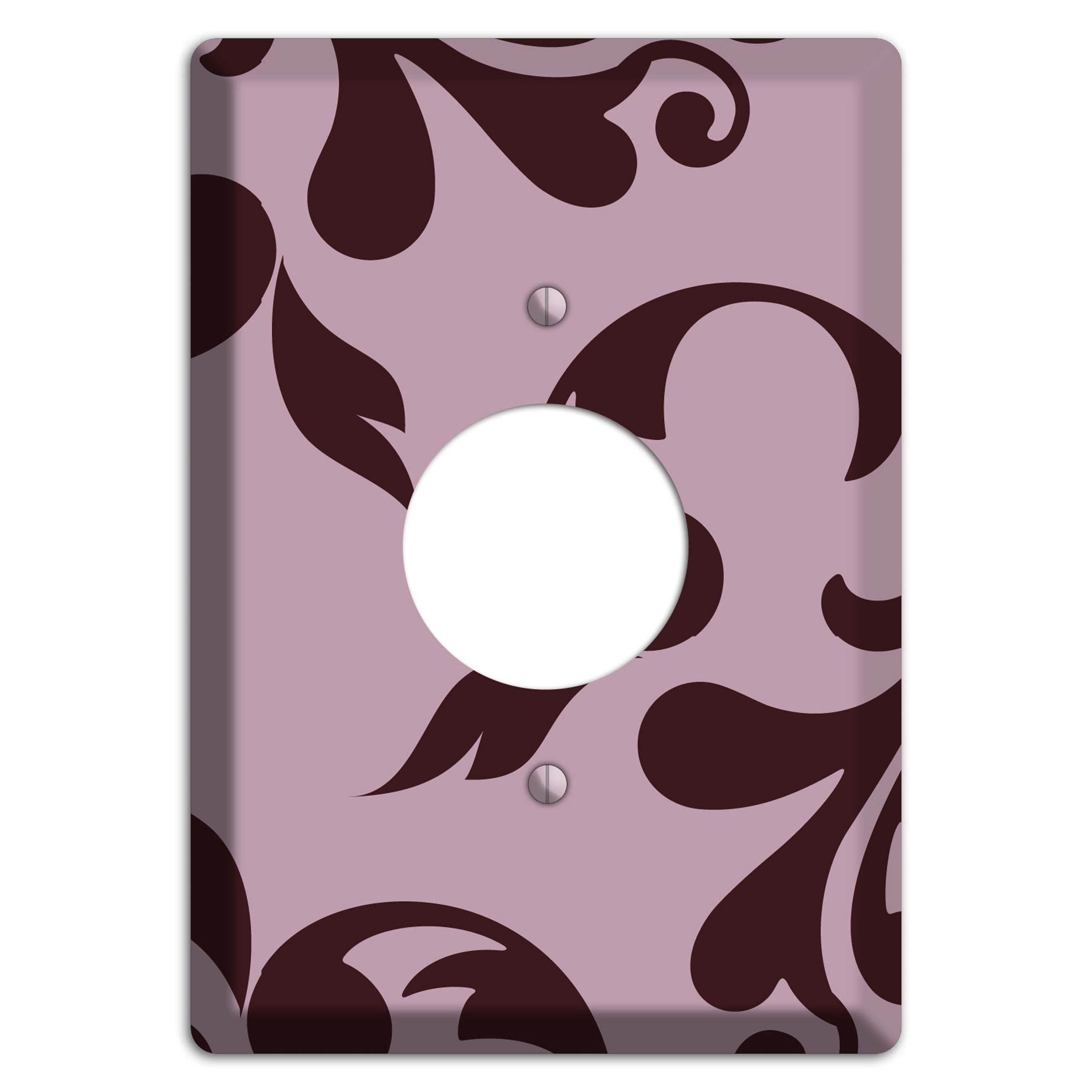 Dusty Rose and Burgundy Toile Single Receptacle Wallplate