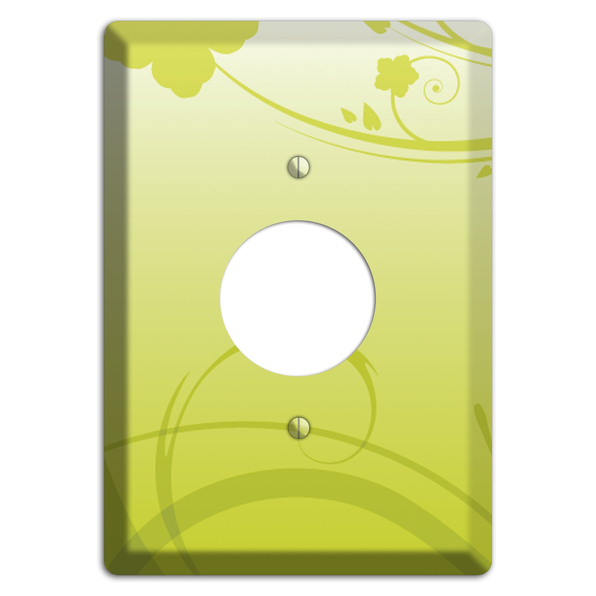 Green Swirls Single Receptacle Wallplate