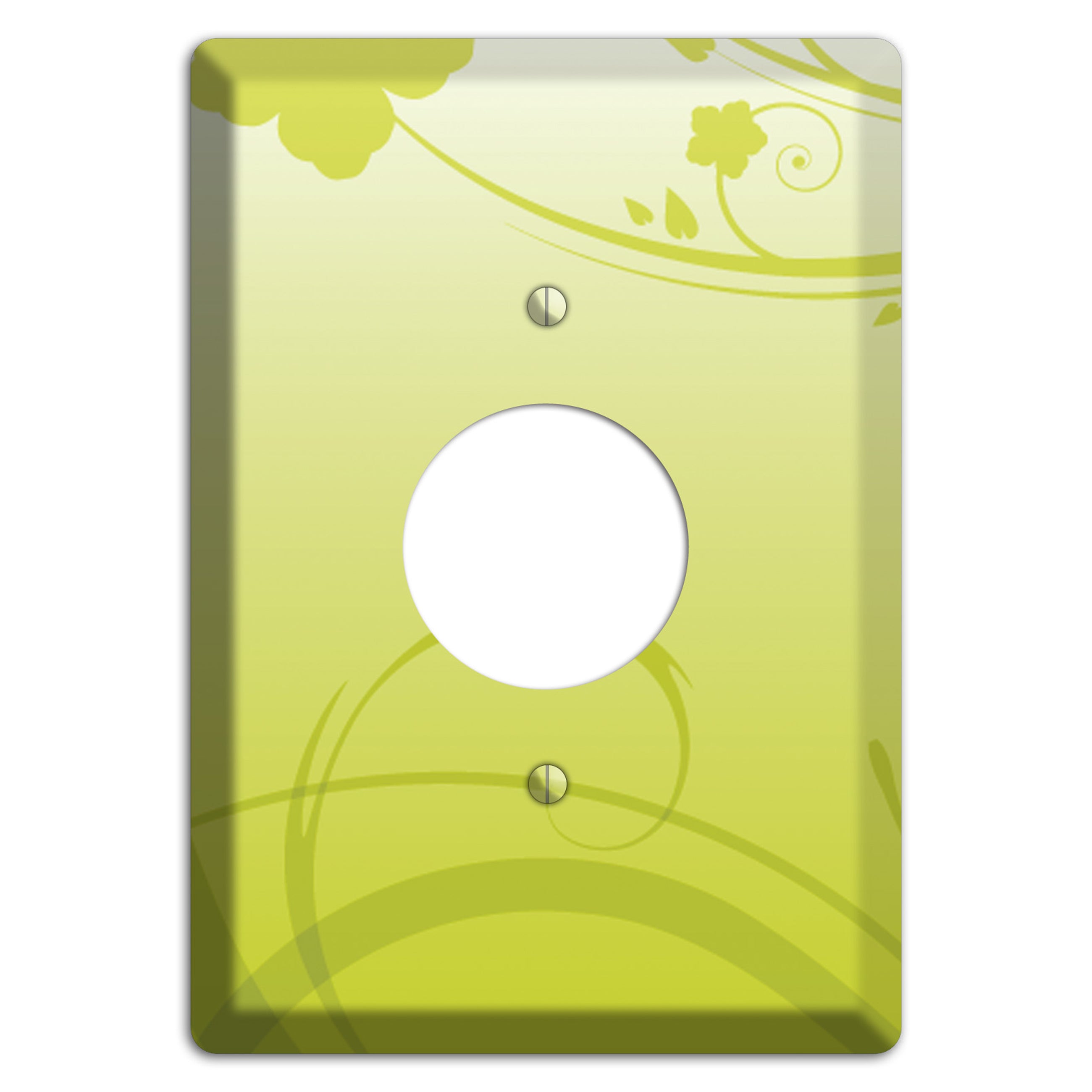 Green Swirls Single Receptacle Wallplate