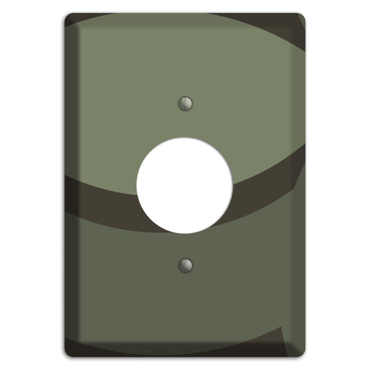 Olive Abstract Single Receptacle Wallplate