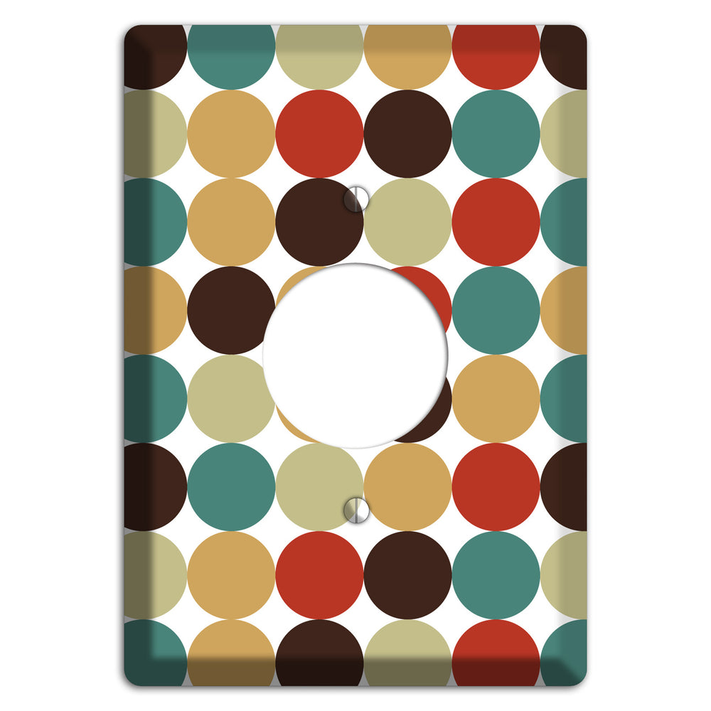 Brown Jade Beige Maroon Tiled Dots Single Receptacle Wallplate