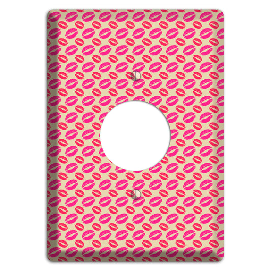 Pink and Red Kisses Single Receptacle Wallplate