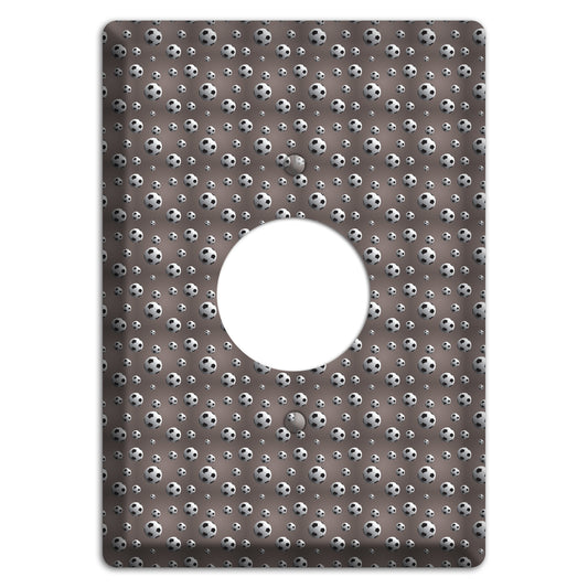 Grey with Soccer Balls Single Receptacle Wallplate