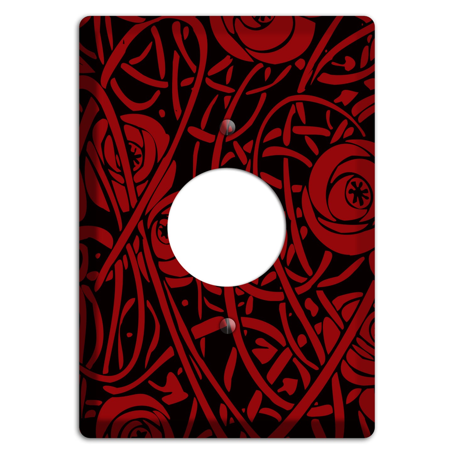 Red Deco Floral Single Receptacle Wallplate