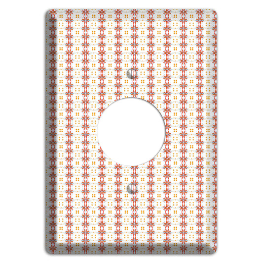 White with Red Smocking Single Receptacle Wallplate